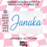 Janaka 3D Foam Font Machine Format