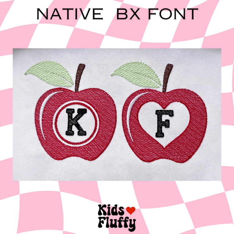 Apple Monogram Native BX Font - Kidsfluffy Embroidery Pattern