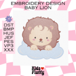 Baby Lion on the cloud Embroidery Pattern