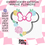 Minnie Flowers Embroidery Pattern