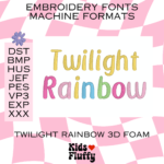 Twilight Rainbow 3D Foam Font Machine Format