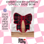 Lovely Side Bow Applique Embroidery Pattern