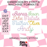 Ariana Chain Stitch Font Machine Format