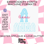 Master Applique & Love Glitter Duo Font Machine Format