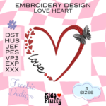 Freebie Love Heart Embroidery Pattern