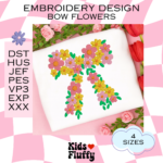 Bow Flowers Embroidery Pattern