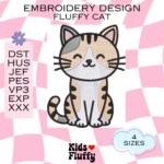 Fluffy Cat Embroidery Pattern