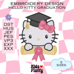 Hello Kitty Graduation Embroidery Design